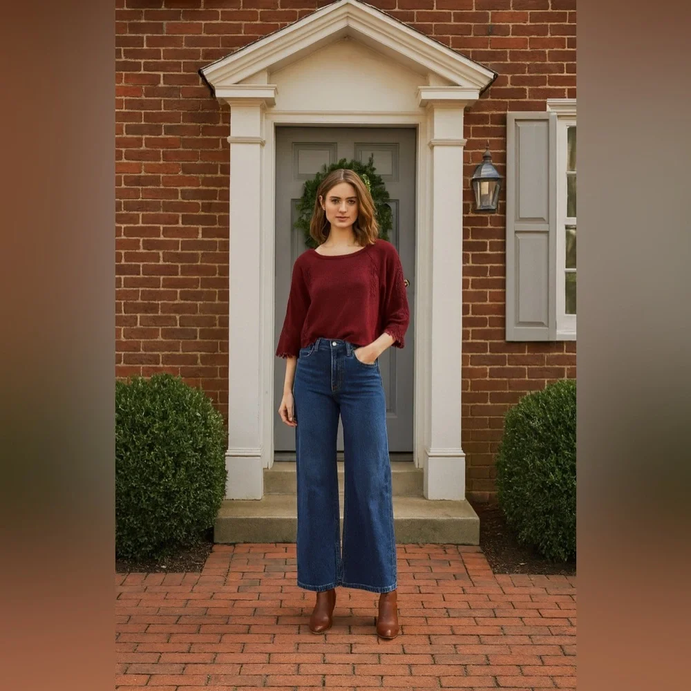 Anthropologie Olanda burgundy tassels top xs